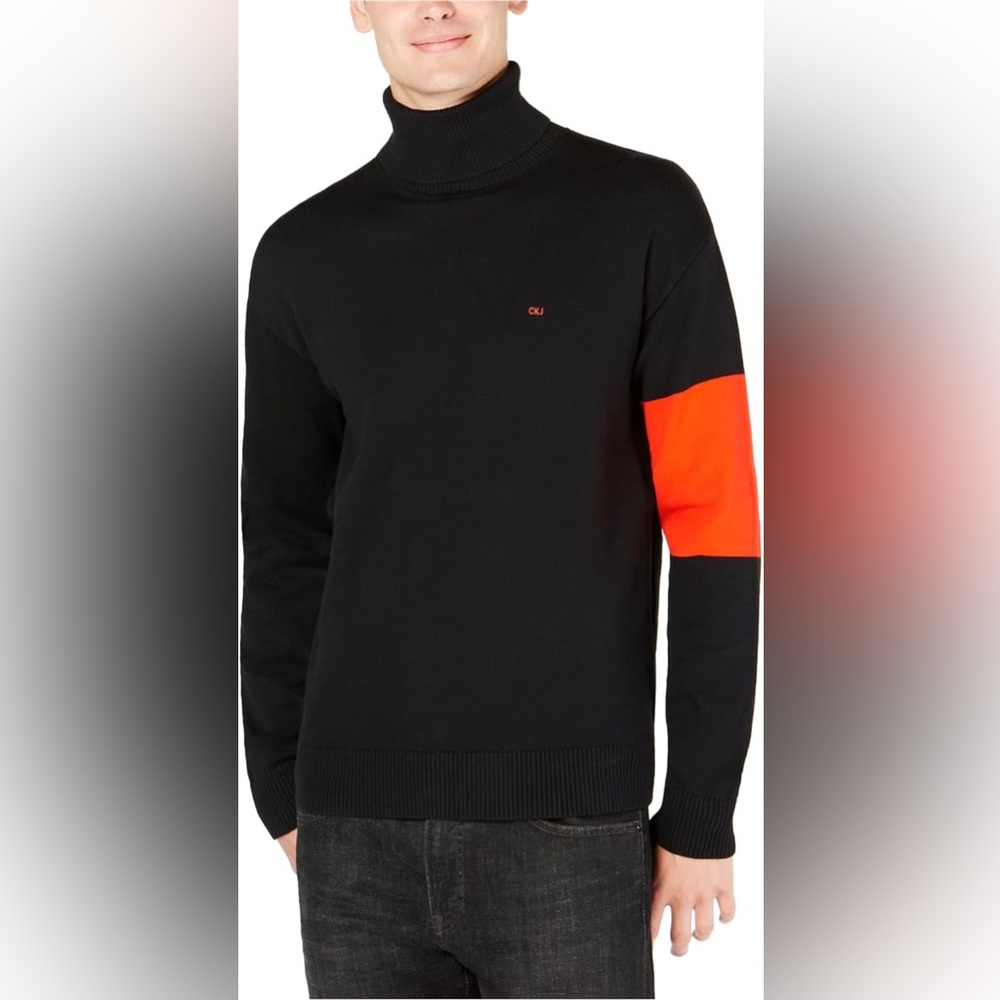 Calvin Klein Jeans Black and Red Crewneck Sweater